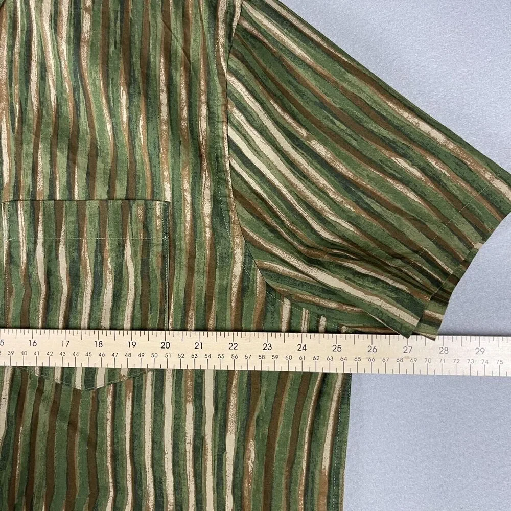 Banana Republic Shirt Mens XL Slim Fit Organic‎ Cotton Button Up Striped Eco NWT